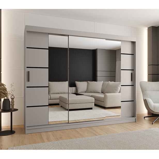Šatní skříň Abi Rubino V4 Rozměry: 250 cm, Barva korpusu + barva dveří: Kašmír