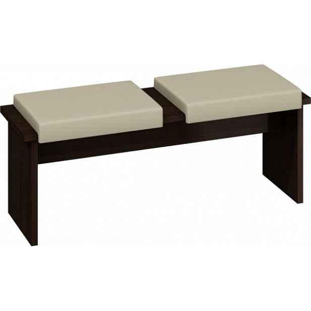 Taburet Bond 05 dub sonoma tmavý, béžová ekokůže - 120 cm