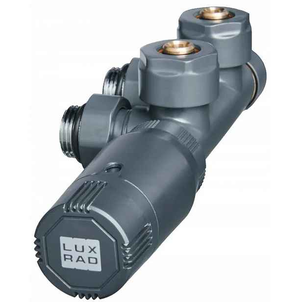 Úhlová termostatická sada Luxrad Duo-plex Pravá 3/4" grafitová