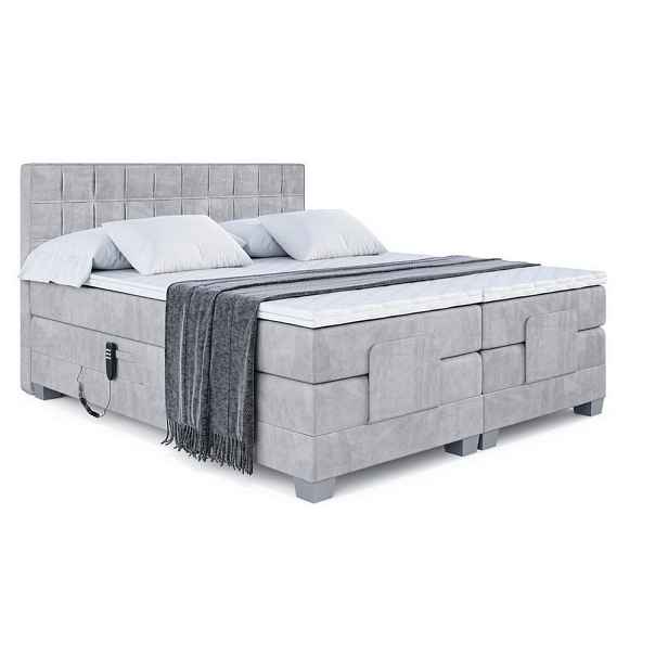 ALTDECOR BOXSPRINGOVÁ POSTEL s matrací H3/H4 - OSTO EL - 140x200 cm Šedá
