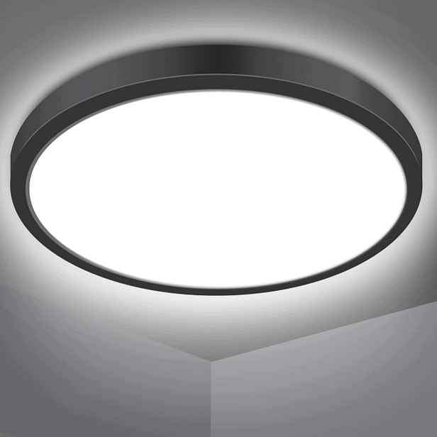 Stropní Svítidlo Nástěnný Led 50 cm Kulatý Černý 50W 4250lm 4000K Neutrální bílá barva
