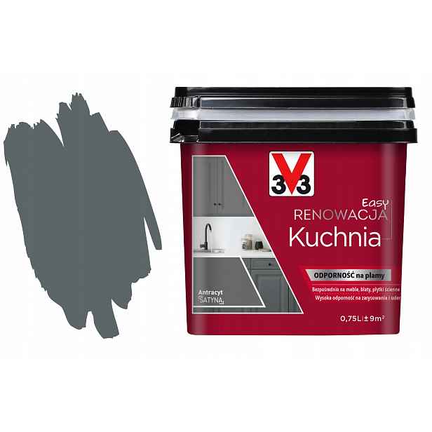 3V3 Easy Renovace Pvc Kafli Kuchyně Rychlá Obnova Boazerie Antracit 7500ML