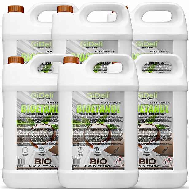 Bioetanol do krbu 6 x 5 l s vůní kokosu, biopalivo
