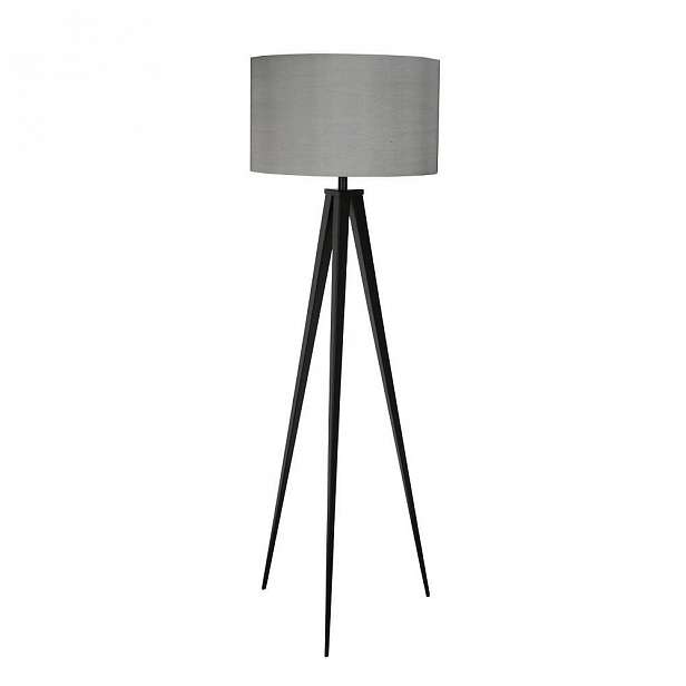 Černo-šedá stojací lampa Zuiver Tripod, ø 50 cm