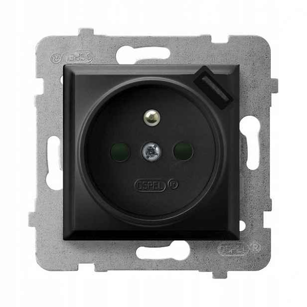 Elektrická Zásuvka Usb nástěnná Ospel černá