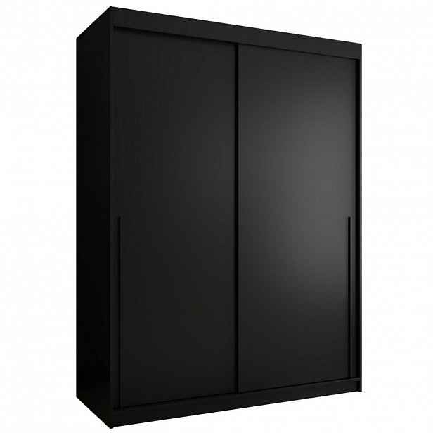 Home Collective ŠATNÍ SKŘÍŇ S POSUVNÝMI DVEŘMI 150 cm šířka, černá s černým úchytem