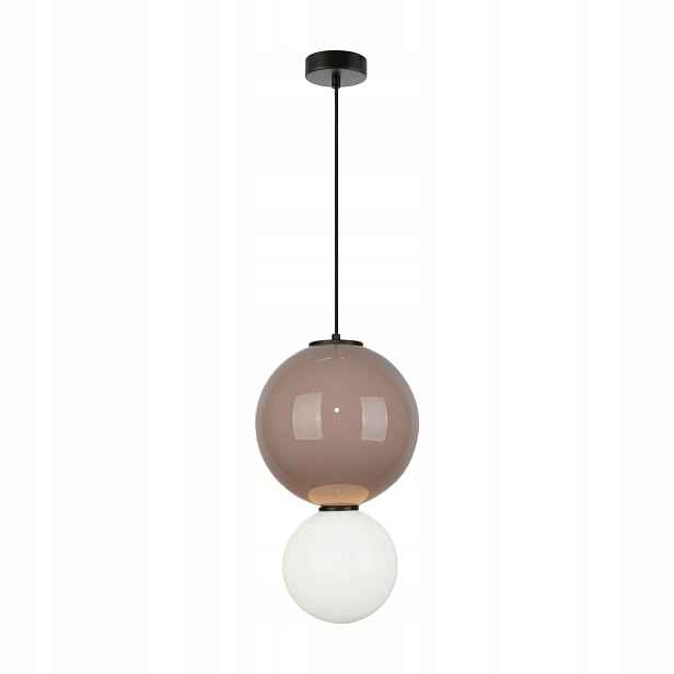 Italux Pieve závěsná lampa 2 koule Ø25 Led 7W 3000K bronzová/bílá