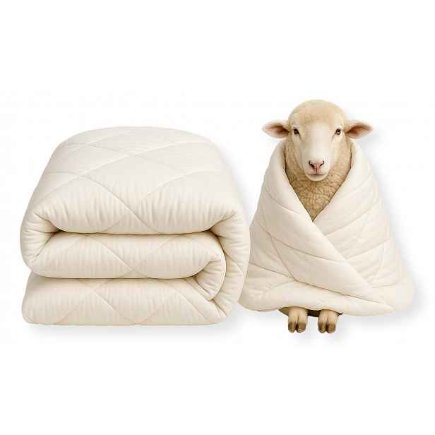 Vlněná přikrývka z Merino Wool 220x200 200x220 teplá Interwidex