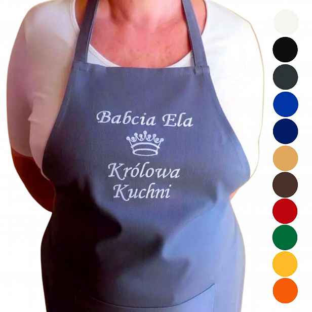 Zástěra pro babičku dárek k Dni babiček od vnučky s jménem babička
