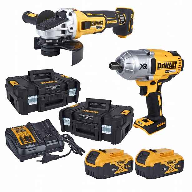 DeWalt Aku sada 2 nářadí nabíječka 2x5Ah 18V