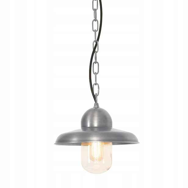 Industriální venkovní závěsná terasová lampa z antického niklu IP44 Elstead
