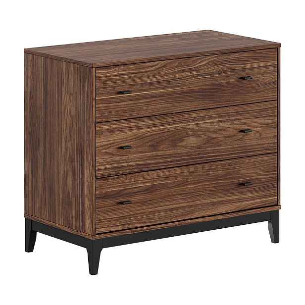 Komoda v dekoru ořechu v tmavě přírodní barvě 100x89x55 cm Ilyas – Vipack