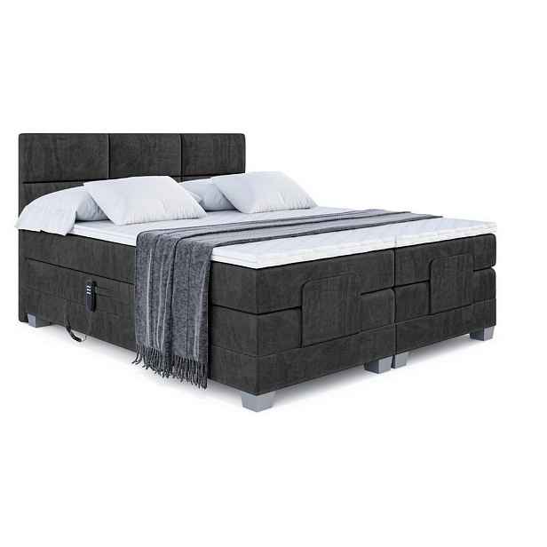 ALTDECOR BOXSPRINGOVÁ POSTEL s matrací H3/H4 - PROT EL - 200x200 cm Černá