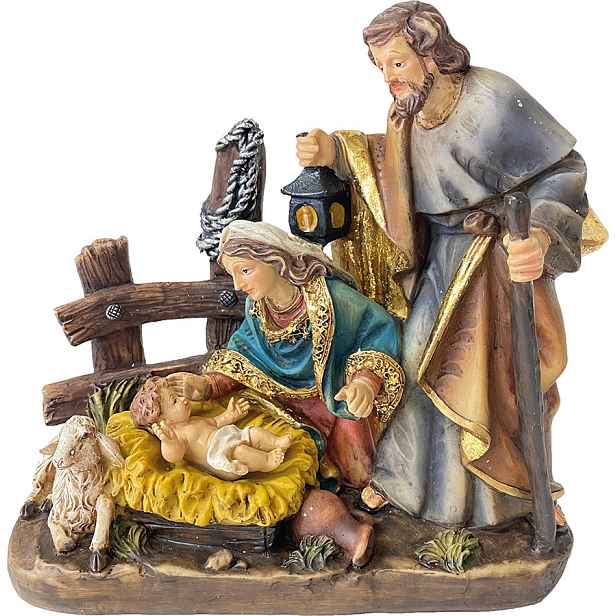 Figurka Svaté Rodiny Vánoční S Ovečkou 19,5 CM Vysoká Dekorace