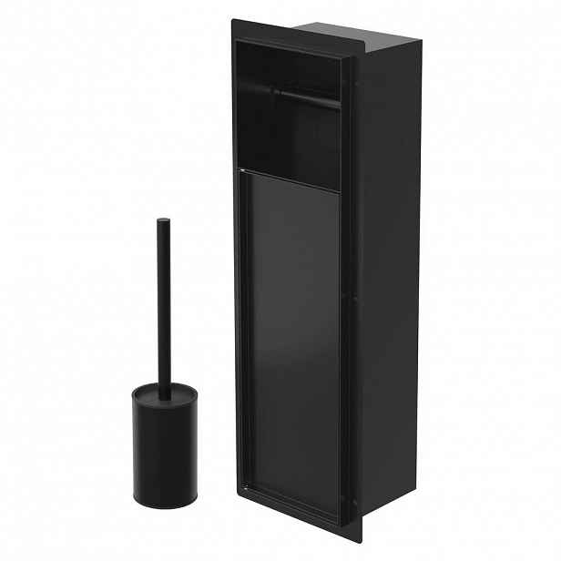 LuxeBath ZÁVĚSNÝ SKŘÍŇOVÝ MODUL WC z nerezové oceli, matná černá, 60x20x14 cm