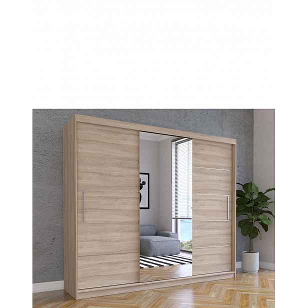 Posuvná šatní skříň se zrcadlem Alba 250 cm