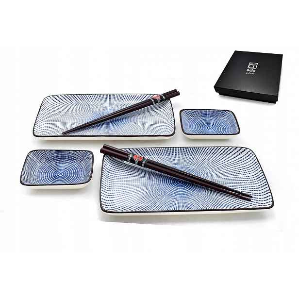 Sada na sushi pro 2 osoby Tokusa Blue Brown Box