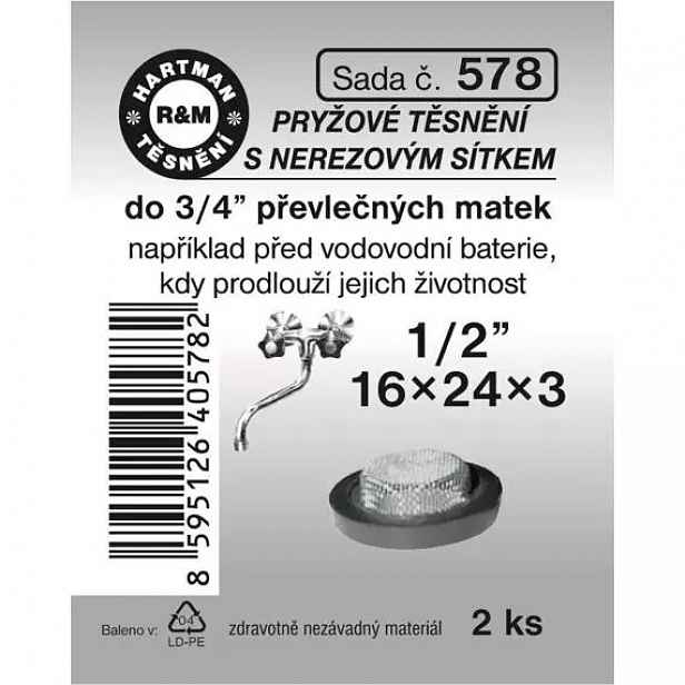 Sada těs.s tvar.nerez.sítkem - 1/2" - 2x494