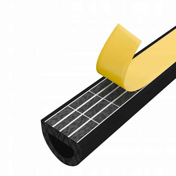 Samolepicí odhlučňovací těsnění pro okna dveří 21x15 mm D Černá 50 m