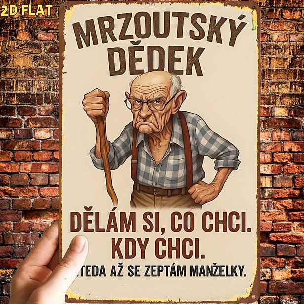 TEMU 2D plochá, 1 ks, vtipná cedule s nápisem Mr. Zoutsky Grandpa Vintage, kovová cedule, předvrtané otvory, vhodná pro vnitřní, zahradní, venkovní,