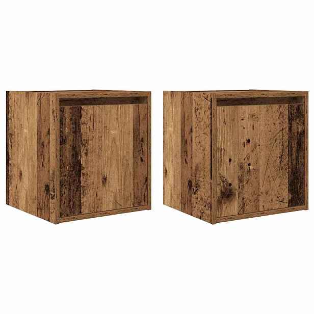 vidaXL Nástěnné noční stolky 2 ks old wood 38x34x40 cm