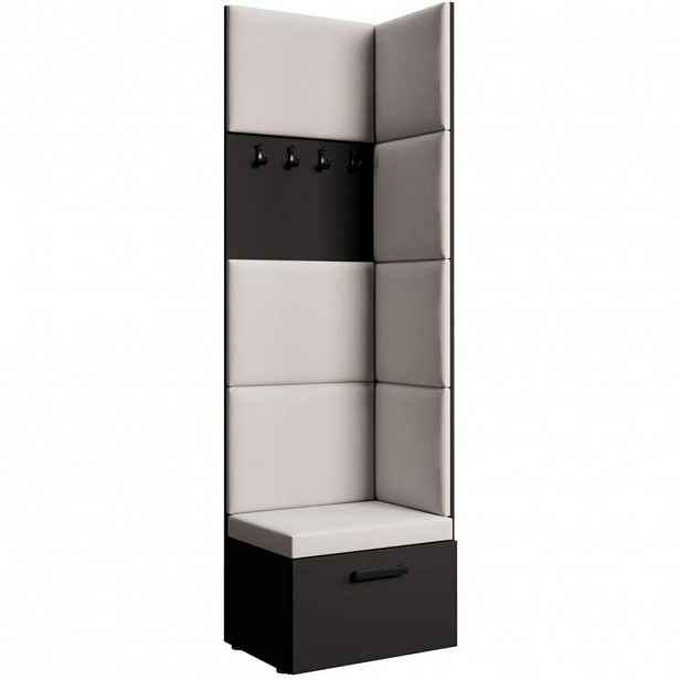 Beautysofa PŘEDSÍŇOVÁ sestava Margaret V 81/203/43 s čalouněnými panely, černá