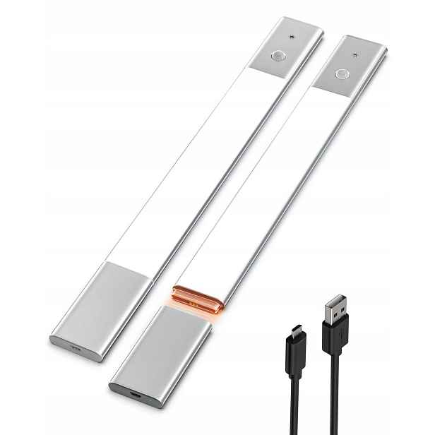 Bezdrátové osvětlení skříně 38 cm Led senzor pohybu stmívatelné, 2 ks