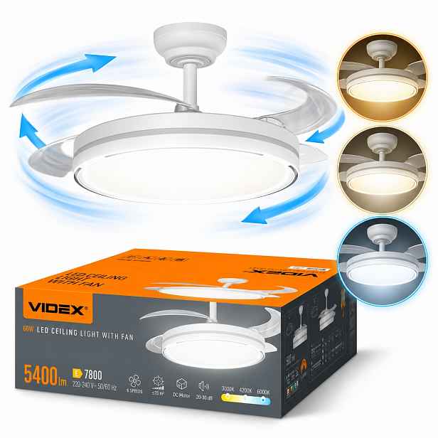 stropní svítidlo Led s ventilátorem Stropní ventilátor Stropní Svítidlo 3 barvy 106 cm
