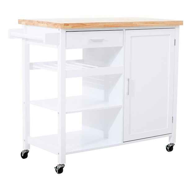 Kuchyňský ostrůvek na kolečkách z kaučukového dřeva 48x105 cm Frankfurt – Premier Housewares