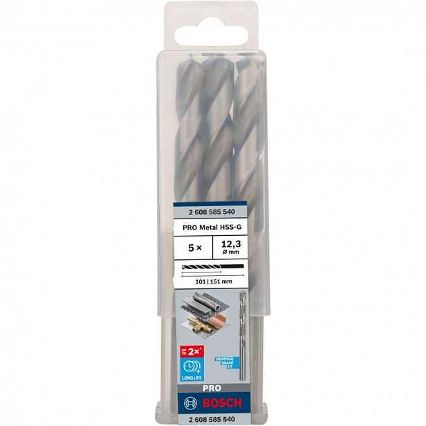 Bosch - Sada vrtáků do kovu, 12,3x151 mm, 5 ks 2608585540