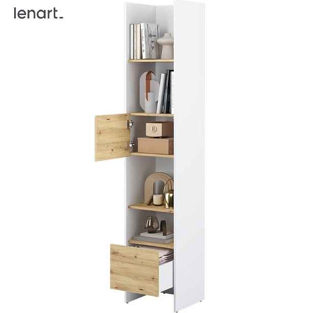 Dig-net nábytek Regál Lenart BED CONCEPT BC-23 | bílá / dub artisan