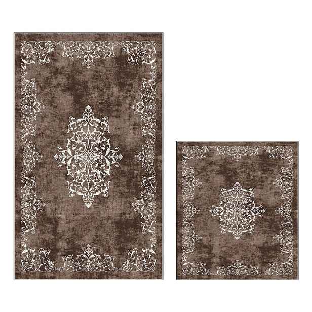 Hnědé koupelnové předložky v sadě 2 ks 60x100 cm – Foutastic