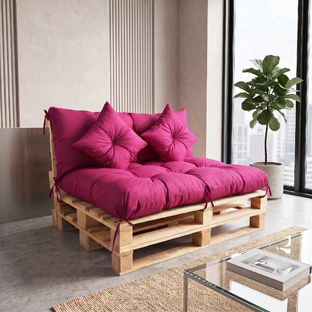 Interiérový polstr na palety LIVING 36 tmavě růžová  – do obývacího pokoje MyBestHome