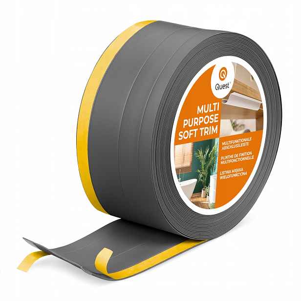 Pvc dokončovací lišta 4v1 samolepicí, 120 mm, 15 m, tmavě šedá, W2