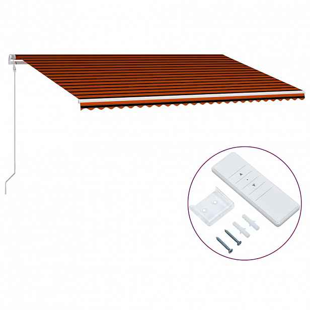 vidaXL Automatická zatahovací markýza 600 x 300 cm oranžovo-hnědá