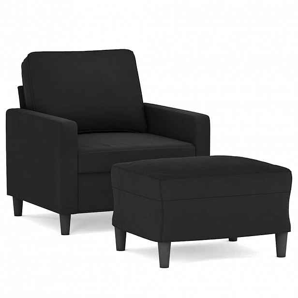 vidaXL Křeslo s podnožkou černé 60 cm samet
