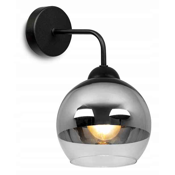 Elegantní Nástěnná Lampa Skleněné Stínidlo Chrom Led