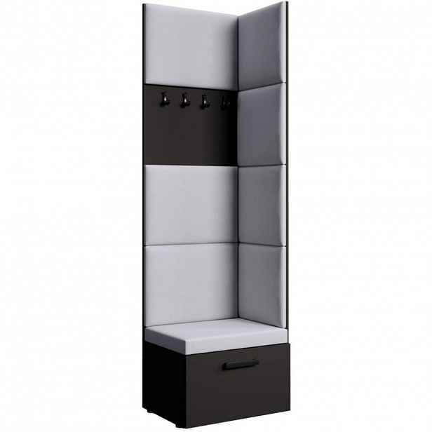 Beautysofa PŘEDSÍŇOVÁ sestava Margaret V 81/203/43 s čalouněnými panely, černá