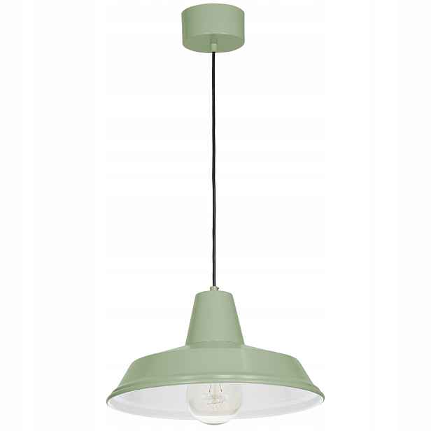 Závěsná lampa loftová zelená kulatá 36 cm do kuchyně Luminex