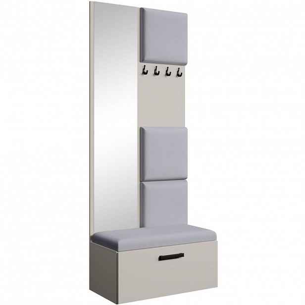 Beautysofa PŘEDSÍŇOVÁ sestava Margaret III 81/203/43 s čalouněnými panely, kašmírová|černá