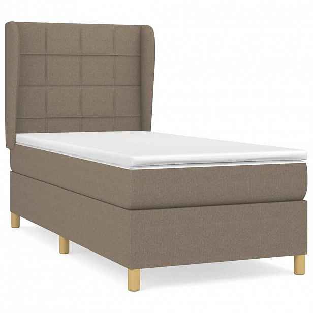 vidaXL Box spring postel s matrací taupe 90x190 cm textil