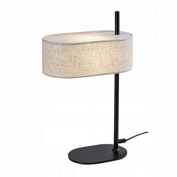 Béžová stolní lampa Narmin s teplým leskem do pracovny Rabalux