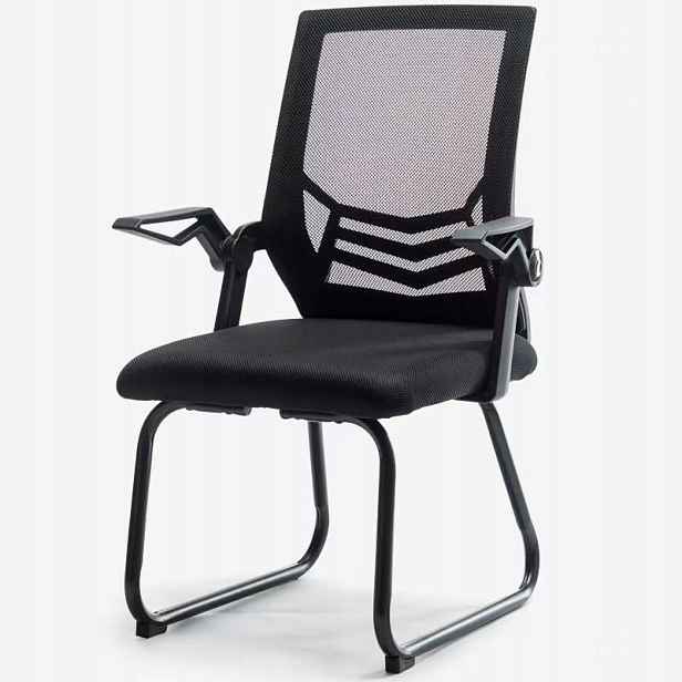 Ergonomické kancelářské konferenční křeslo ze síťoviny – černé