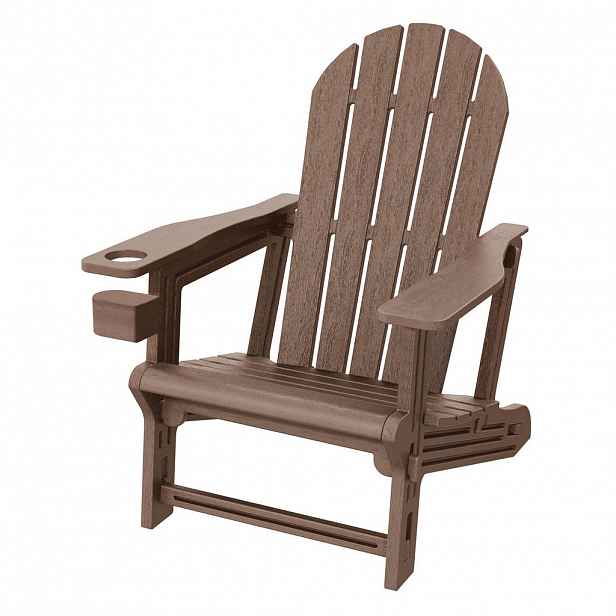 ML-DESIGN ADIRONDACK LEŽÁK s držákem na nápoje, hnědý, z plastu