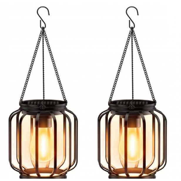 Zahradní Solární Závěsné Lampy 2 Ks Led IP65, Kov