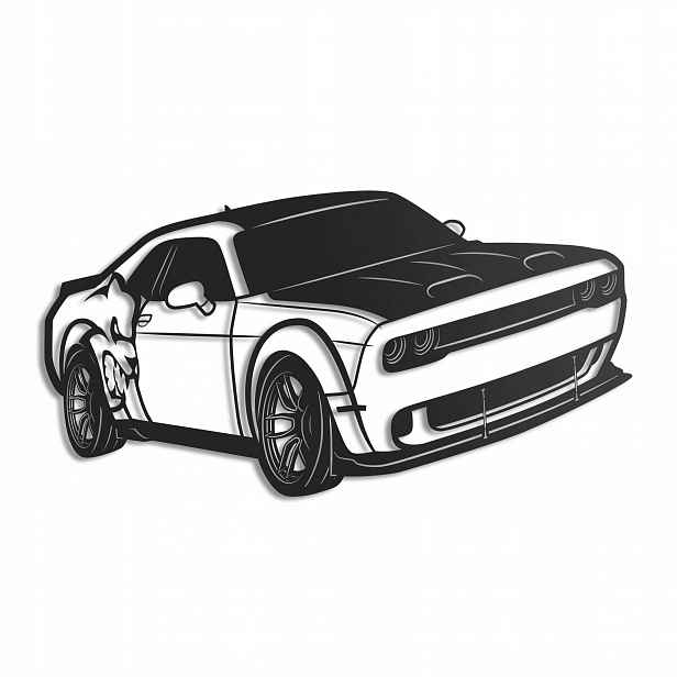 Dřevěný 3D obraz Dodge Challenger Vapor Nástěnná Dekorace Dárek XL