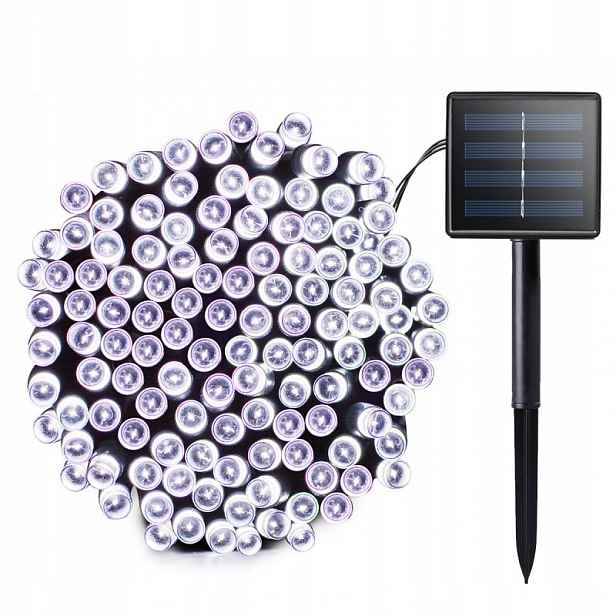 Vánoční Osvětlení Na Stromeček 100 Led Solární Solar Bílé Studené