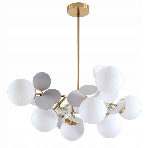 Závěsná lampa zlatá skleněná koule moderní velká do obývacího pokoje