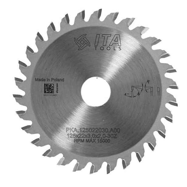 Ita Tools Kotoučová pila Hm pro olepovačky 125x22 Z30 K3 Ns (atb)