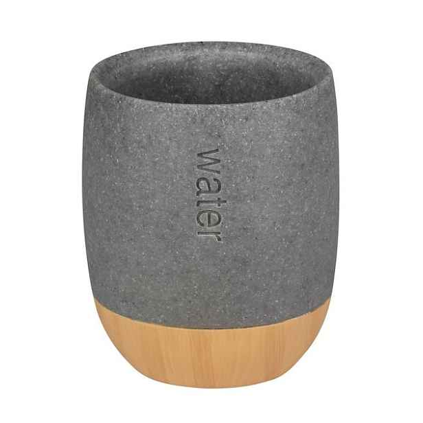 Koupelnový keramický kalíšek STEIN šedá 8x9 cm Mybesthome název: kalíšek na zubní kartáček
